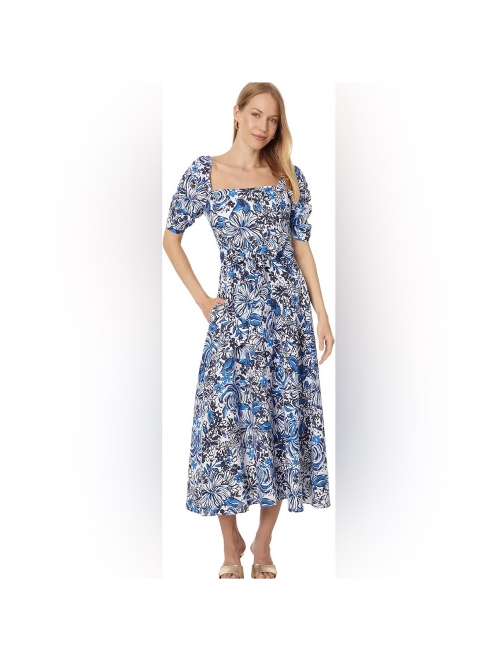 Lilly Pulitzer Mylie short sleeve linen Midi Dress, sz 6, NWT